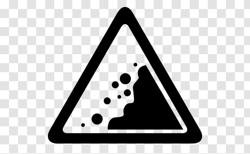 Landslide Warning Sign Symbol - Monochrome Transparent PNG