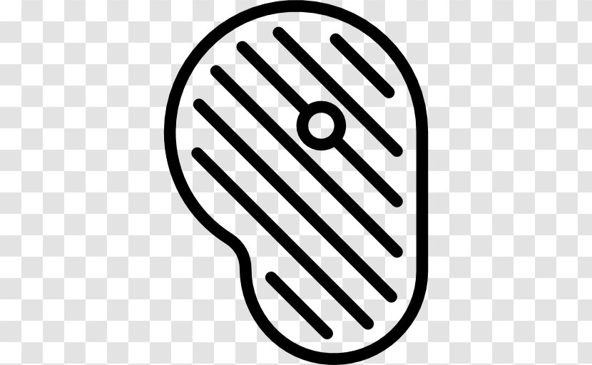 Steak Icon - Barbecue - Black And White Transparent PNG