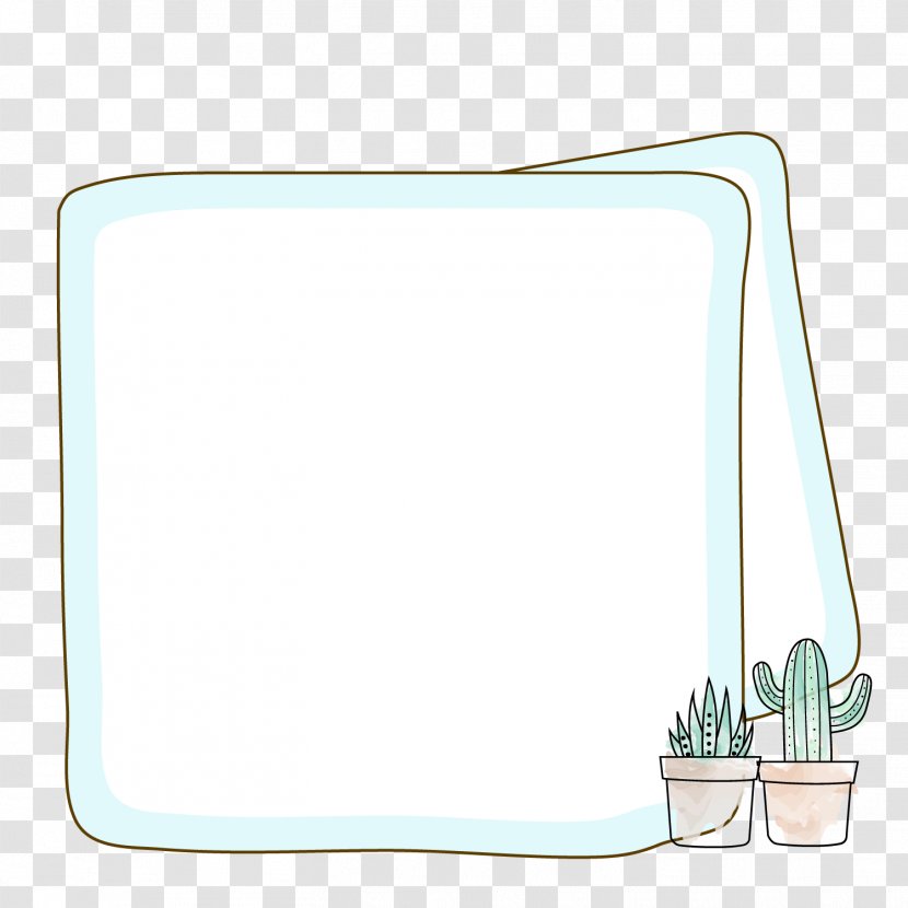 Angle Font - Rectangle - Hand Painted Cactus Text Box Transparent PNG