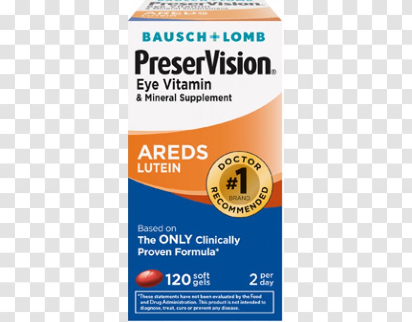 Dietary Supplement Age-Related Eye Disease Study Bausch & Lomb Vitamin Nutrient - Agerelated - Lutein Transparent PNG
