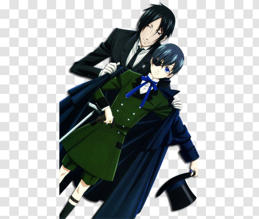 Ciel Phantomhive Sebastian Michaelis T-shirt Black Butler Coat - Cartoon Transparent PNG