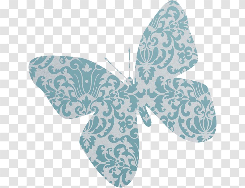 Butterfly Butterflies & Insects Clip Art - Aqua - Blue Pattern Transparent PNG
