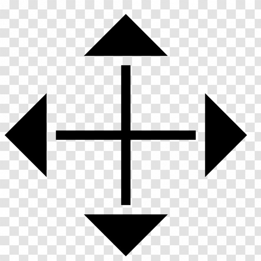 Pointer Arrow Cursor Symbol - Black And White - Move Transparent PNG
