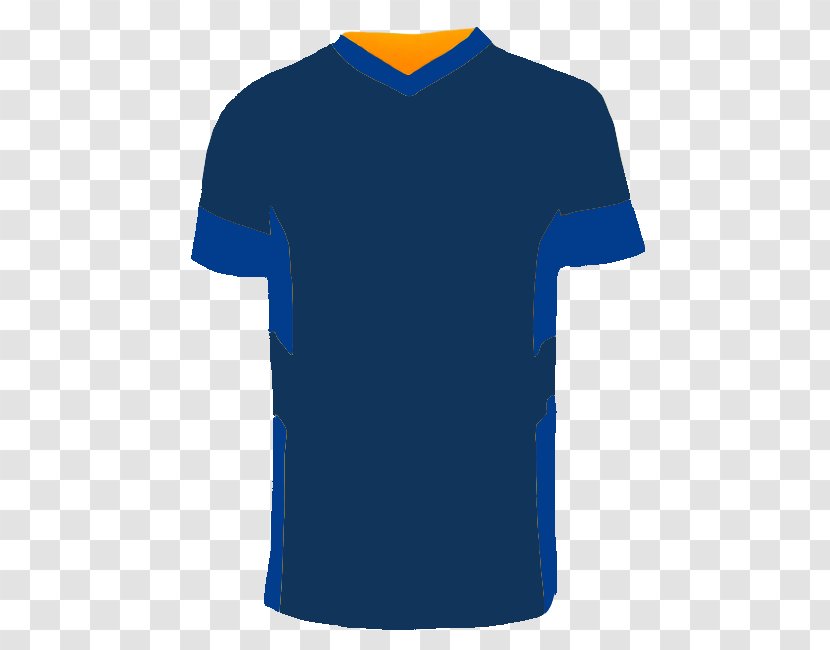 T-shirt Collar Sleeve Outerwear - Blue - Match Score Transparent PNG
