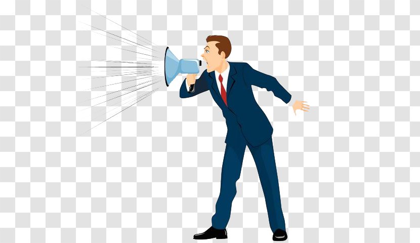 Stock Photography Megaphone Royalty-free Illustration - Professional - Suit Man Transparent PNG