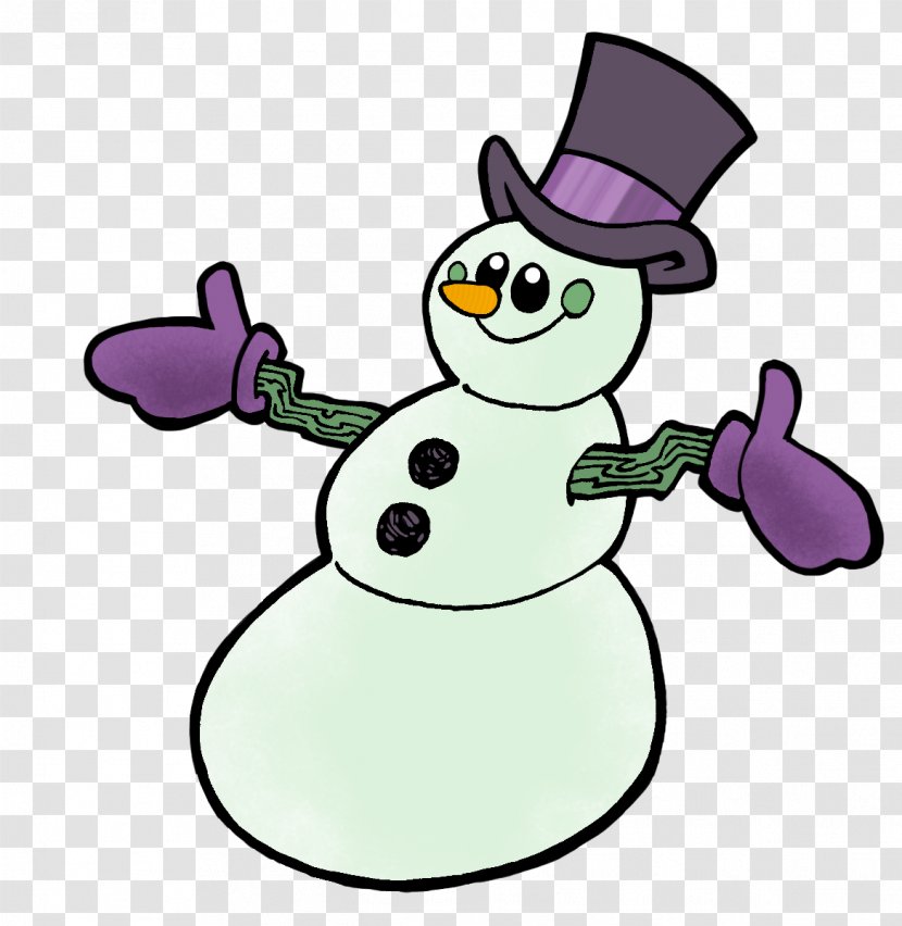 Clip Art Cartoon Purple Beak Snowman Transparent PNG