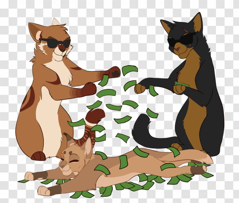 Kitten Dog Cat Clip Art - Vector Money And Cats Transparent PNG