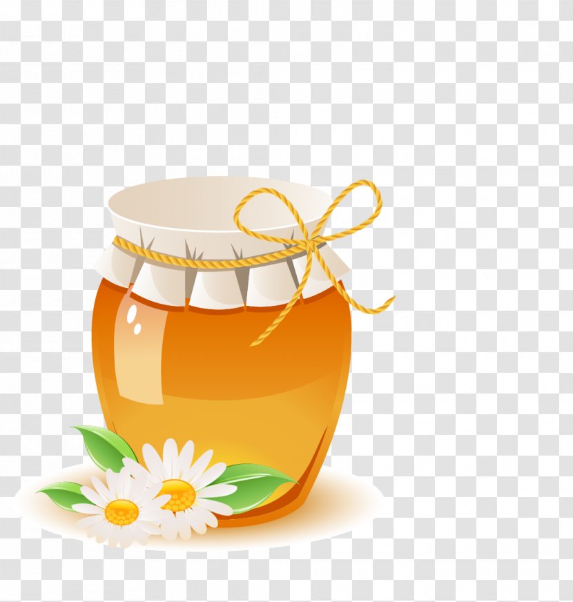 Bee Honey Jar Illustration - Sugar Transparent PNG