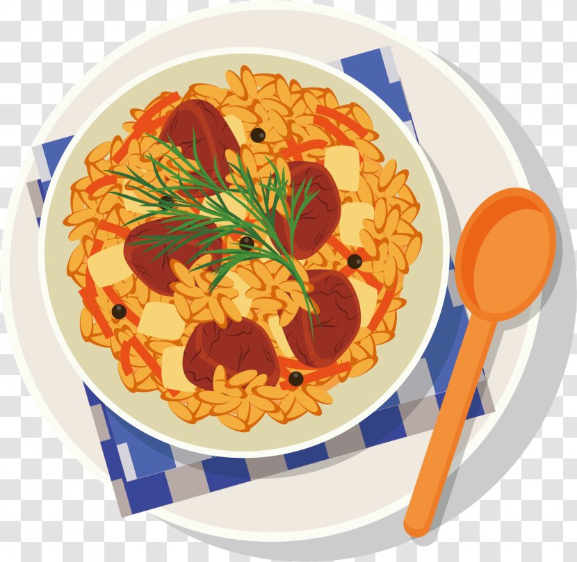 Cartoon Egg Fried Rice Vector - Dish Transparent PNG