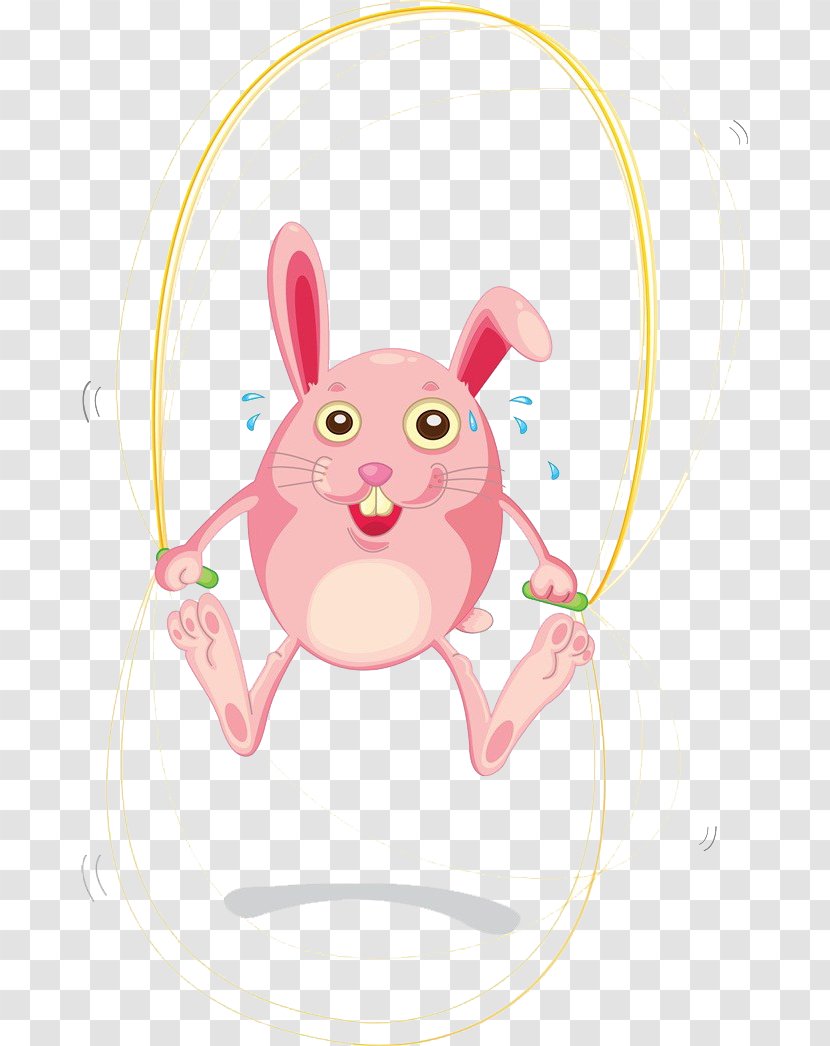 Domestic Rabbit Illustration - Fictional Character - Rope Skipping Transparent PNG