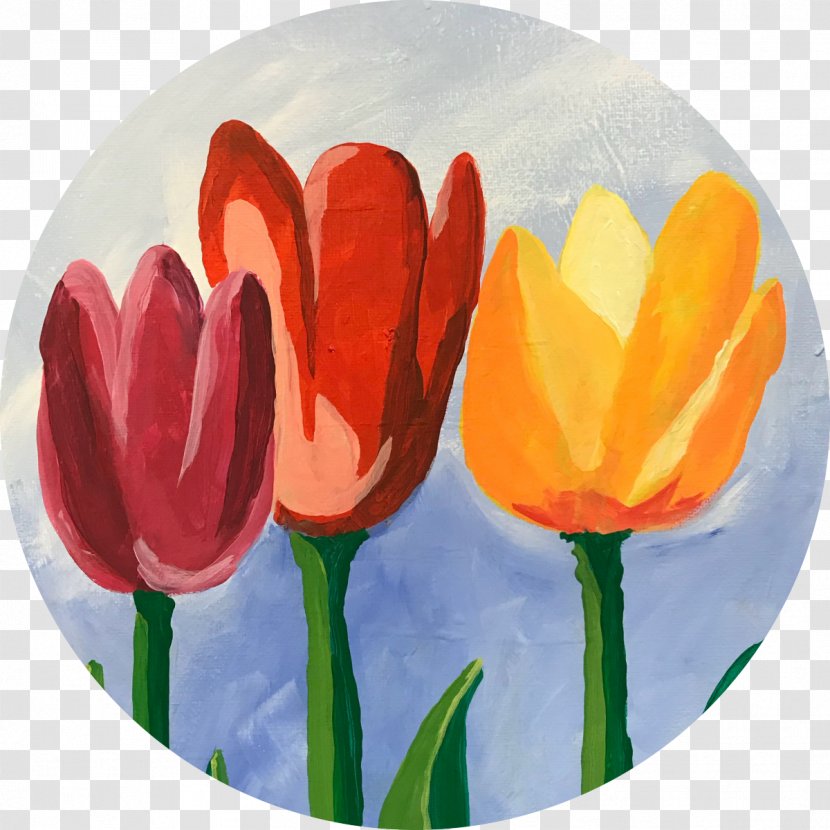 Tulip Acrylic Paint Painting Petal - Plant Stem Transparent PNG