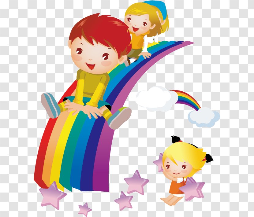Computer File - Child - Rainbow Slide Vector Transparent PNG