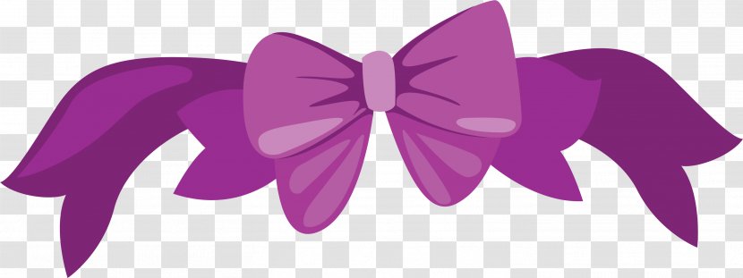 Butterfly Purple Ribbon Clip Art - Cartoon - Little Fresh Bow Tie Transparent PNG