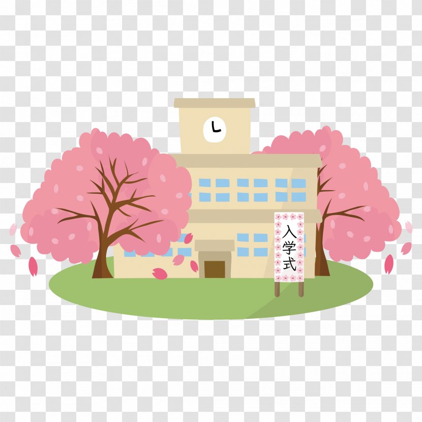 Cherry Blossom 卒業式 入学式 Matriculation Illustration - Flower Transparent PNG