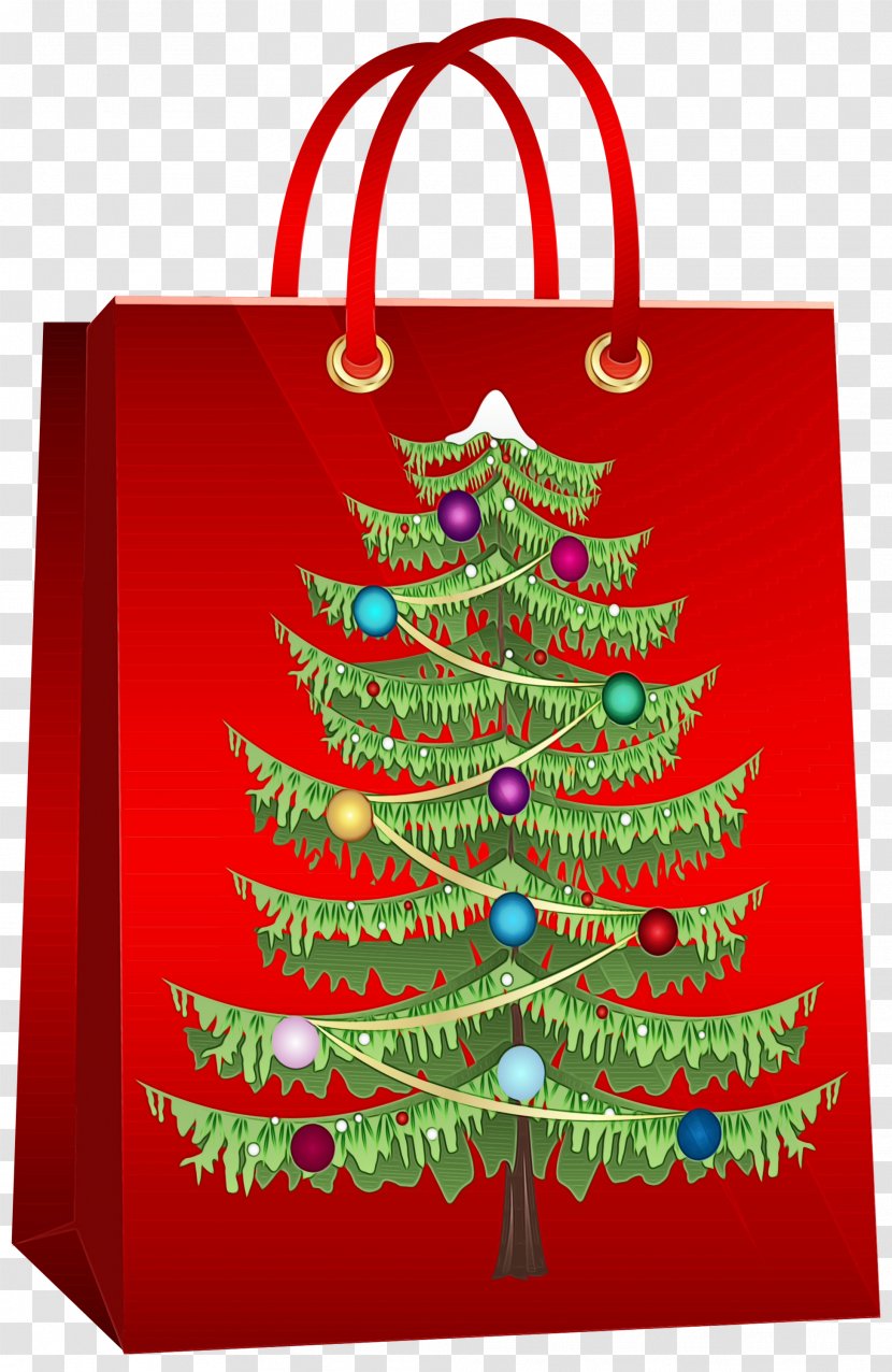 Watercolor Christmas Tree - Colorado Spruce - Holiday Ornament Packaging And Labeling Transparent PNG