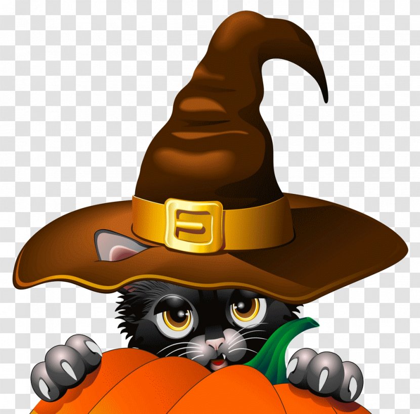 Cat Halloween Pumpkin Clip Art - Kitten Transparent PNG