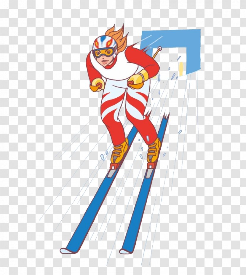 Skiing Snowman Illustration - Art - Vector Transparent PNG