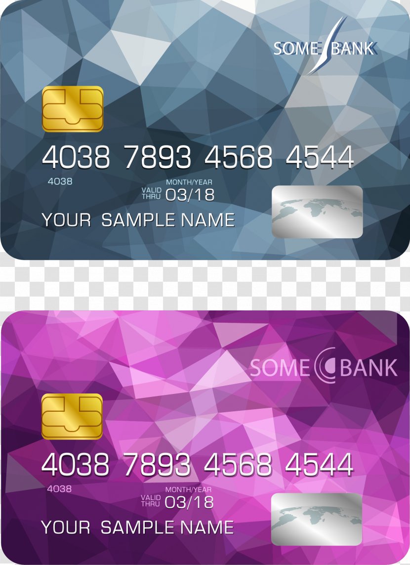 Credit Card Debit ATM Bank - Polygon - Vector Geometry Cards Transparent PNG