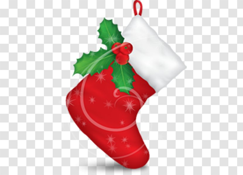 Christmas Stockings Sock Santa Claus - Holly - Artistic Product Transparent PNG
