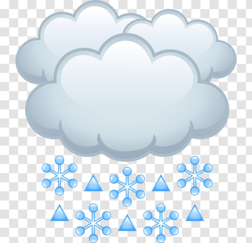 Cartoon Cloud Clip Art - Blue - Snow Transparent PNG