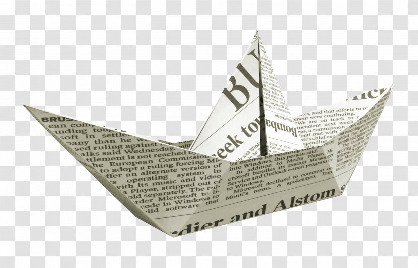 Origami Paper Boat Ship - Watercraft - Newspaper Transparent PNG