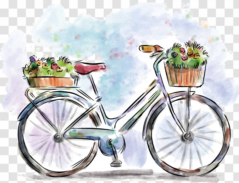 Bicycle Watercolor Painting Drawing - Hybrid - Bike Transparent PNG