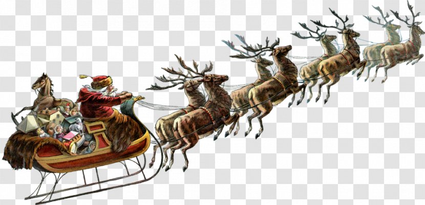 Santa Claus Village Christmas Reindeer Gift - Deer Transparent PNG