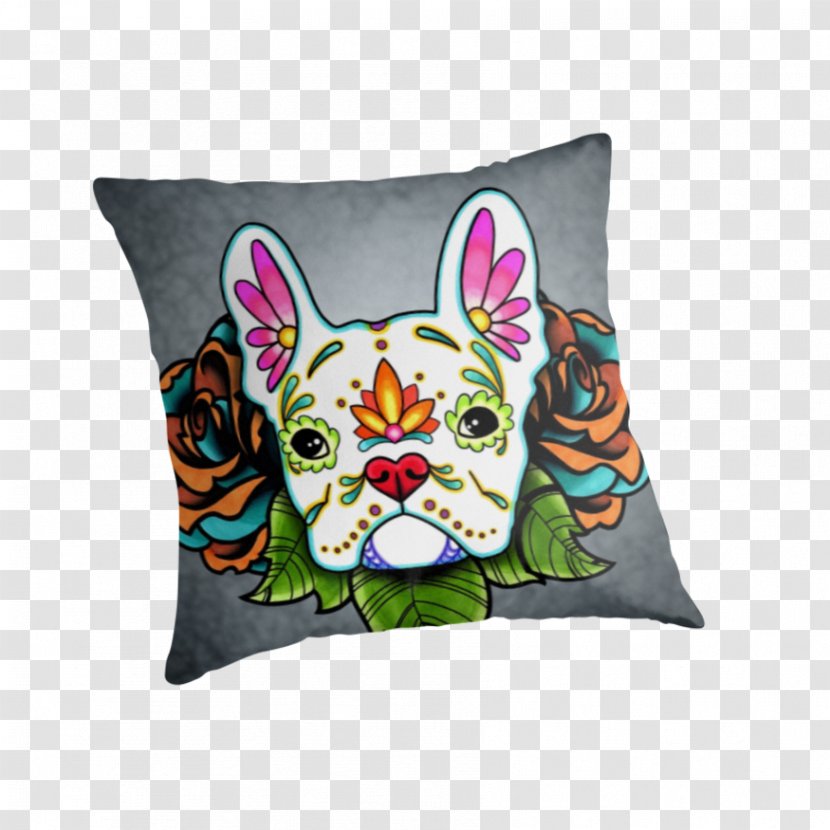 Dog Breed French Bulldog Calavera Pillow - Carnivoran - Spun Sugar Transparent PNG