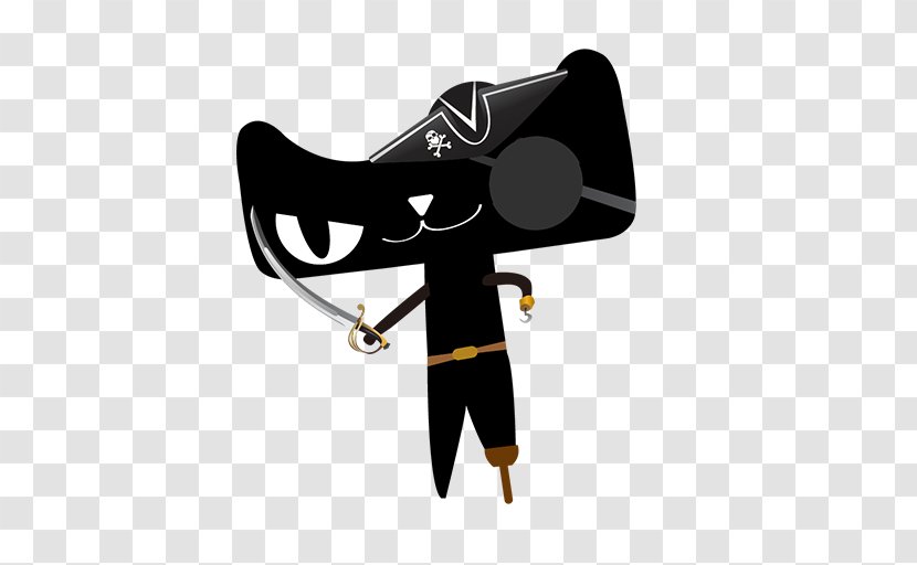 Cartoon Tmall - Megaphone - Pirate Captain Black Cat Transparent PNG