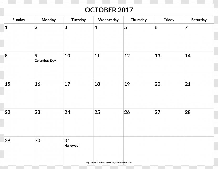 Online Calendar 0 Month Template - Area - Monthly Transparent PNG