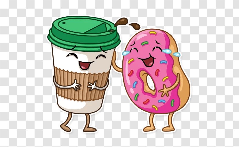 Donuts Coffee And Doughnuts Sticker Cafe - Telegram Transparent PNG