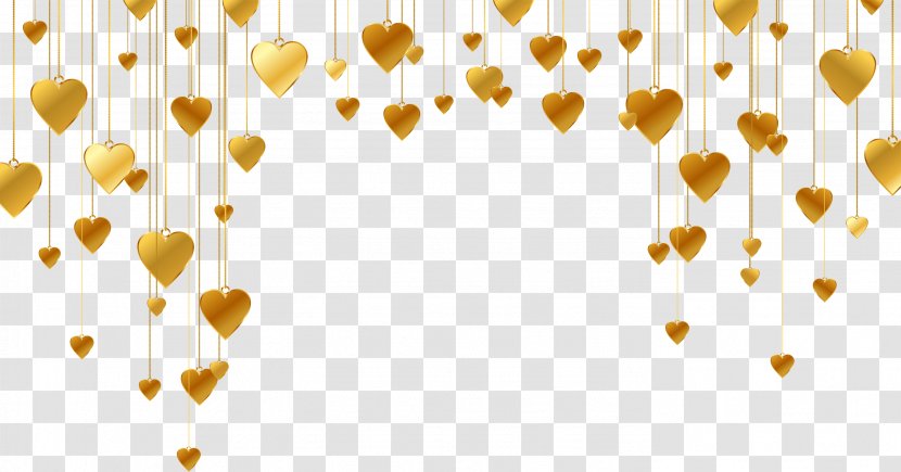 Heart Shape Line - Point - Gold Heart-shaped Pattern Transparent PNG