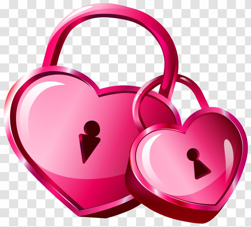 Heart Lock Key Clip Art - Magenta - Be My Valentine Transparent PNG