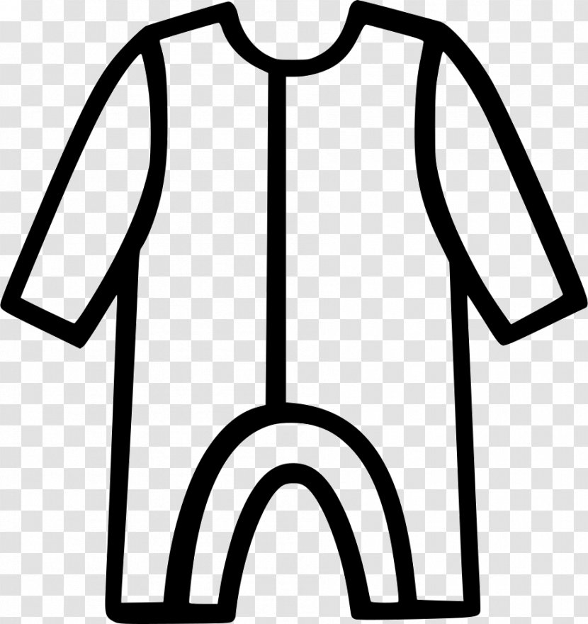 Fashion Sleeve Clip Art - Black And White - Baby Suit Transparent PNG