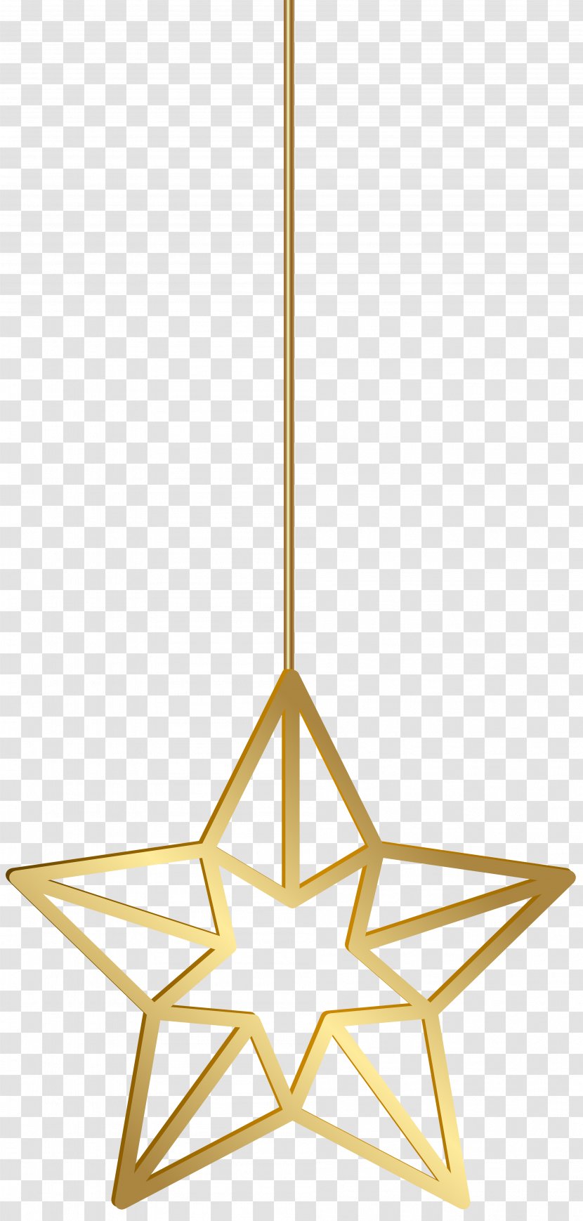 Star Gold Clip Art - Christmas Card - Hanging Transparent Transparent PNG