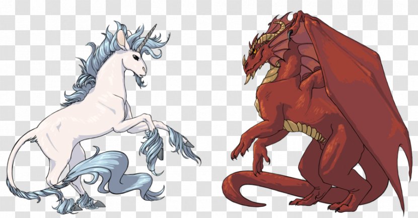 The Lion And Unicorn Dragon Legendary Creature - Mating With Transparent PNG