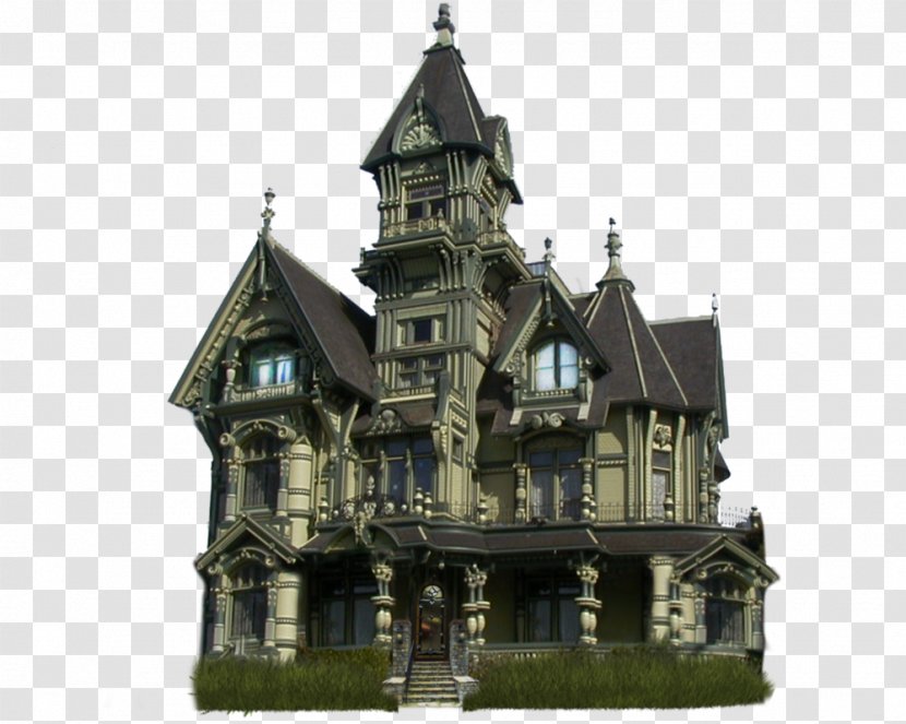 Carson Mansion Manor House Haunted - Facade Transparent PNG