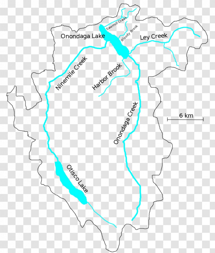 Onondaga Lake Park Seneca River Otisco Long Branch Creek - Map - Drainage Transparent PNG