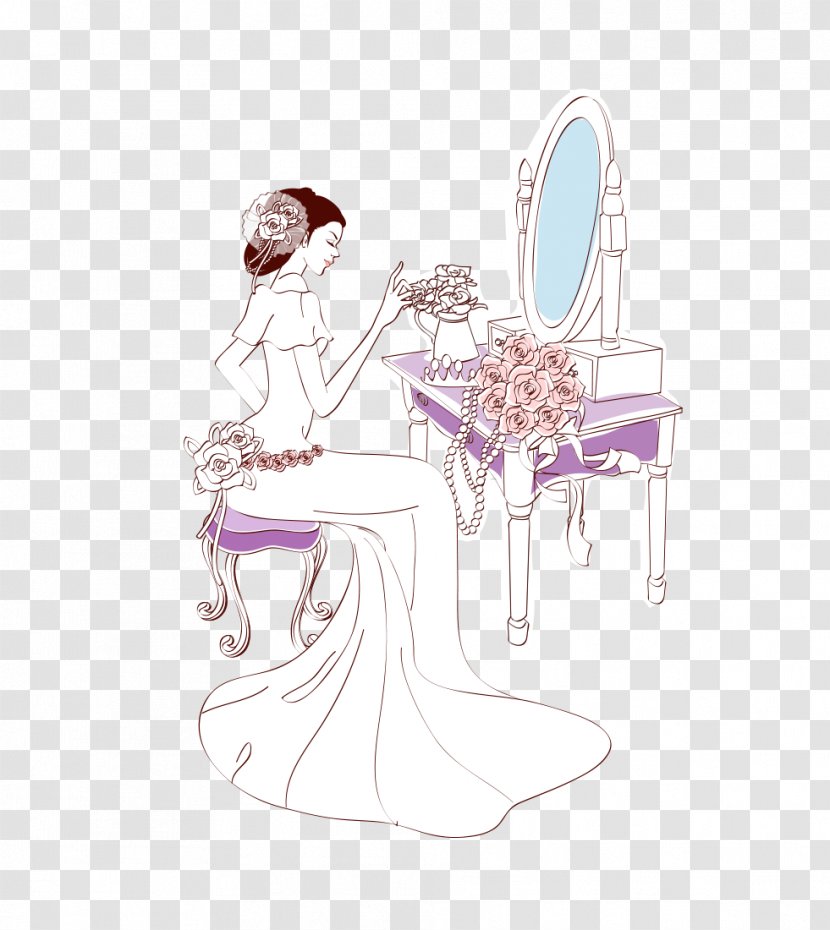 Bride Wedding Illustration - Costume Design - Dressing Transparent PNG