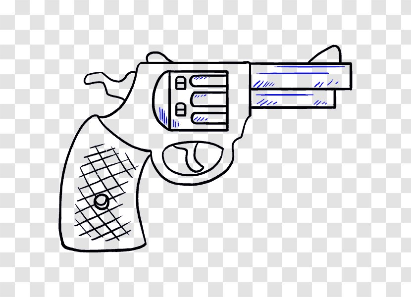 Drawing Cartoon Firearm Image Gun - Line Art - Irregular Shading Transparent PNG