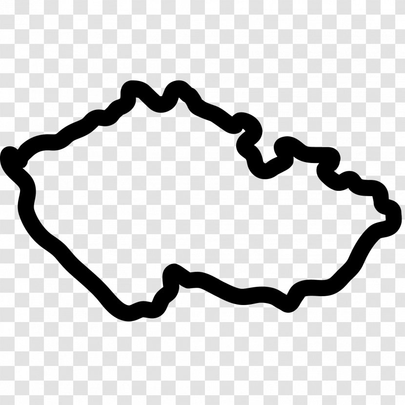 Czech Republic Clip Art - Black And White - Map Transparent PNG