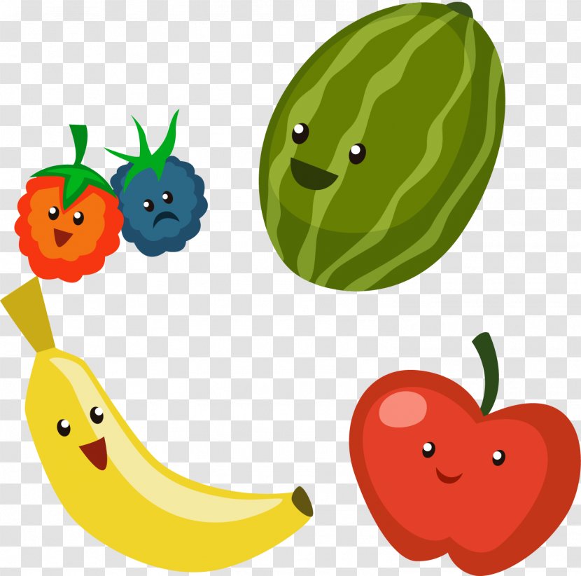 Apple Cartoon - Artwork - Banana Strawberry Vector Elements Transparent PNG