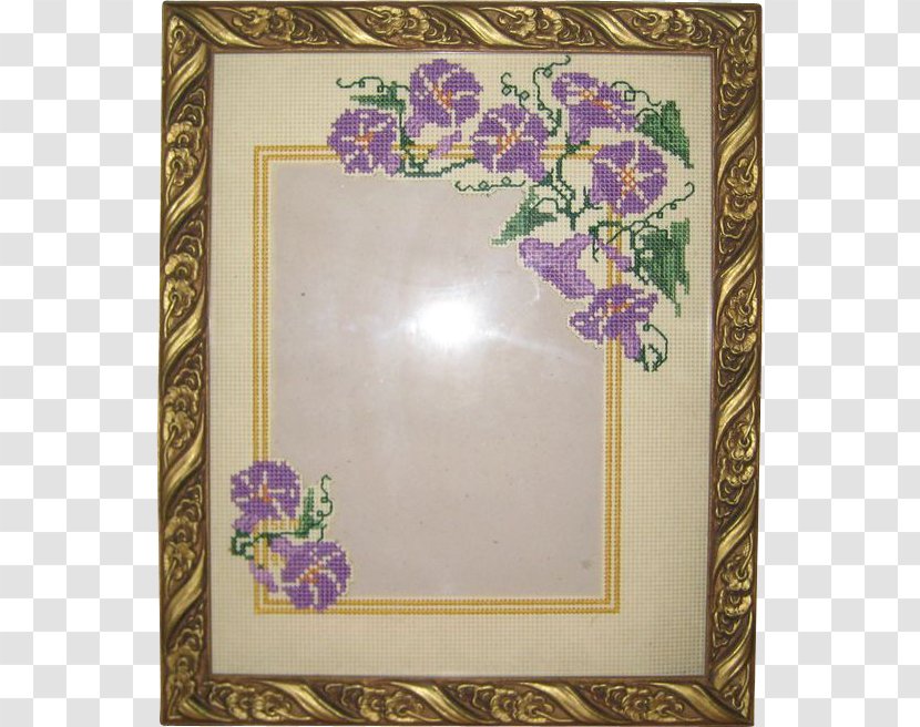 Picture Frames Cross-stitch Embroidery Morning Glory - Flower Arranging - Embroidered Flowers Transparent PNG
