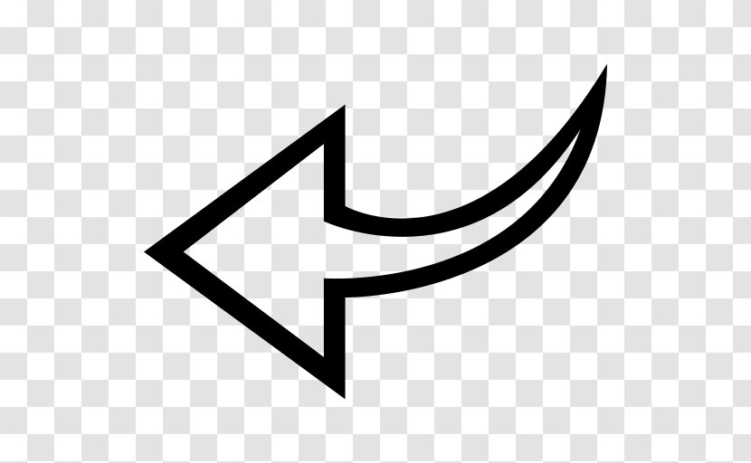 Curved Arrow - Symbol - Black And White Transparent PNG