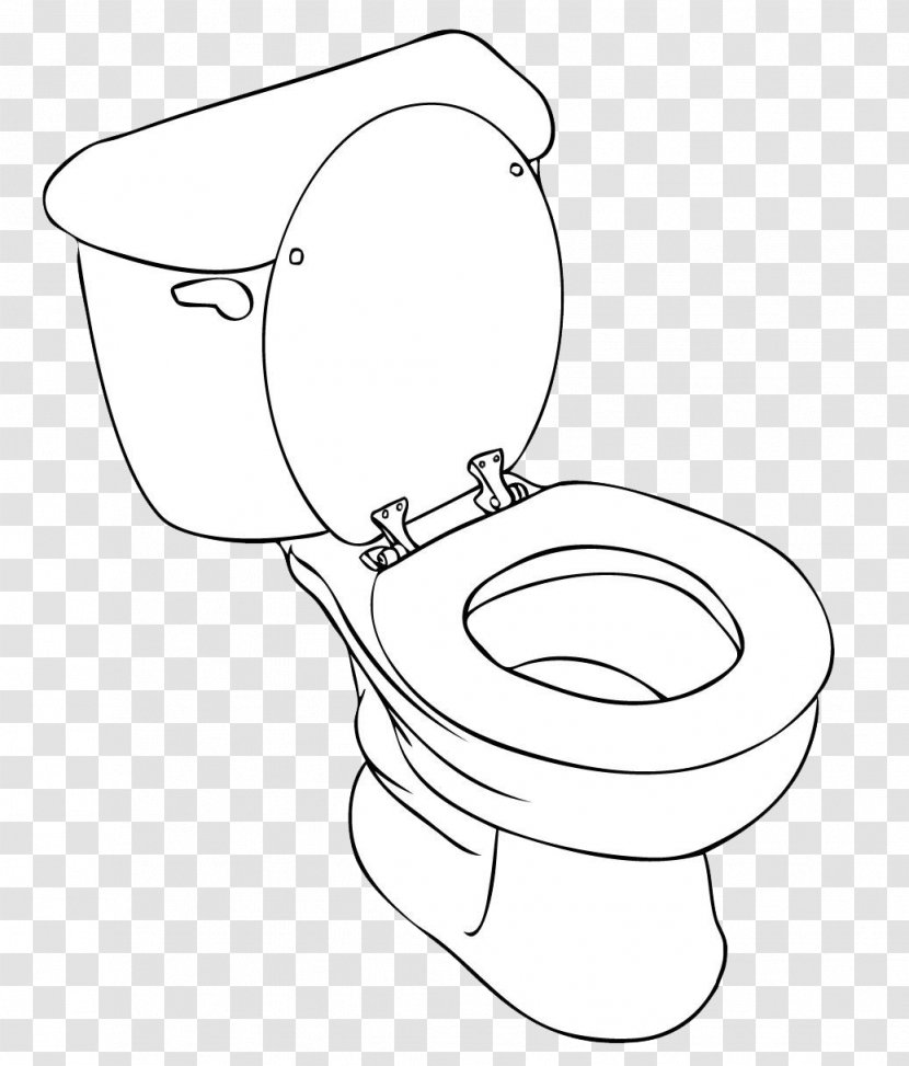 Drawing Toilet Sketch - Black And White Transparent PNG