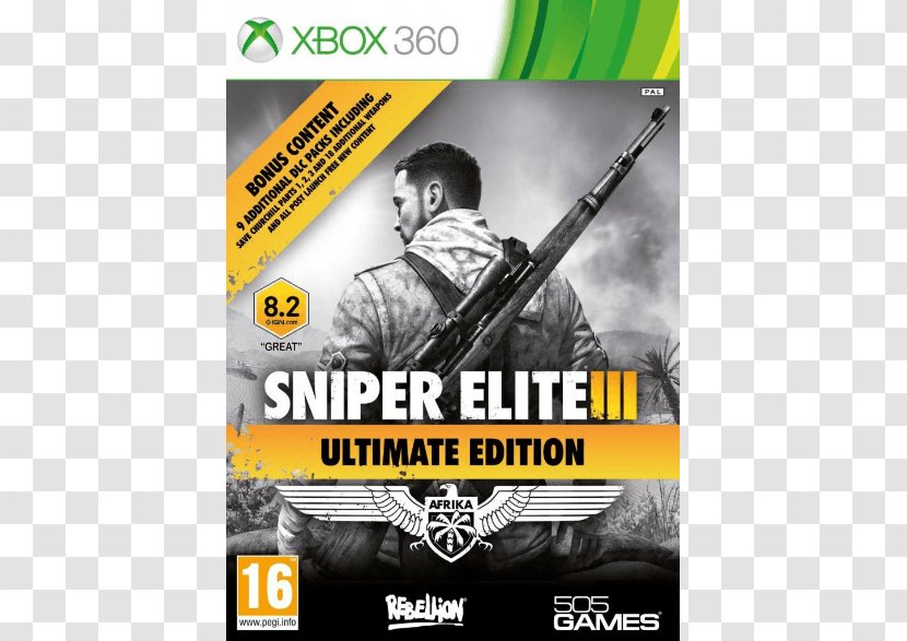 Sniper Elite III Xbox 360 4 Dreamcast Collection Transparent PNG