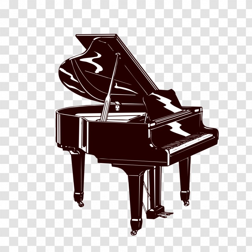 Piano Musical Instrument Silhouette - Heart Transparent PNG
