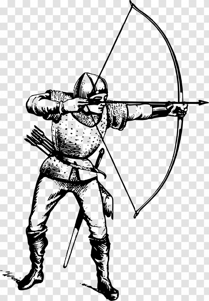 Middle Ages Archery Bow And Arrow Drawing Clip Art - Bowyer Transparent PNG