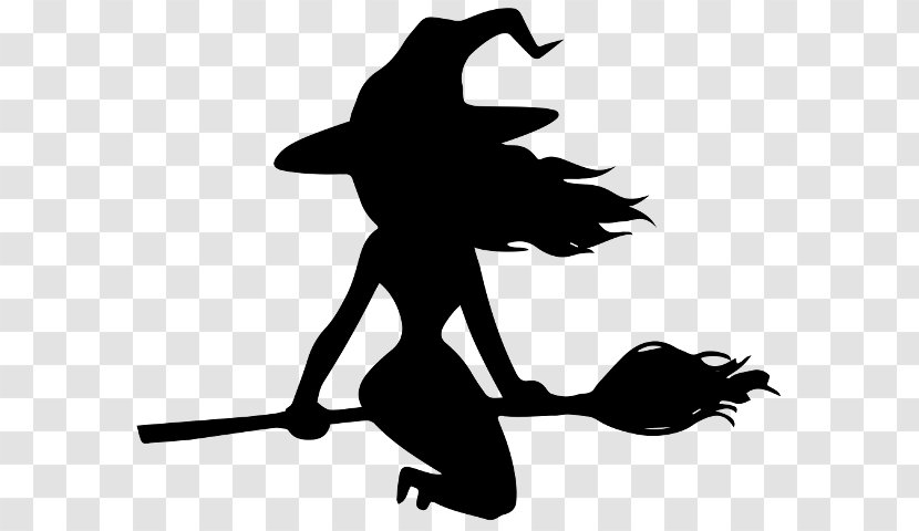 Clip Art Witchcraft Silhouette Illustration - Leaf - Black Witch Cartoon Transparent PNG