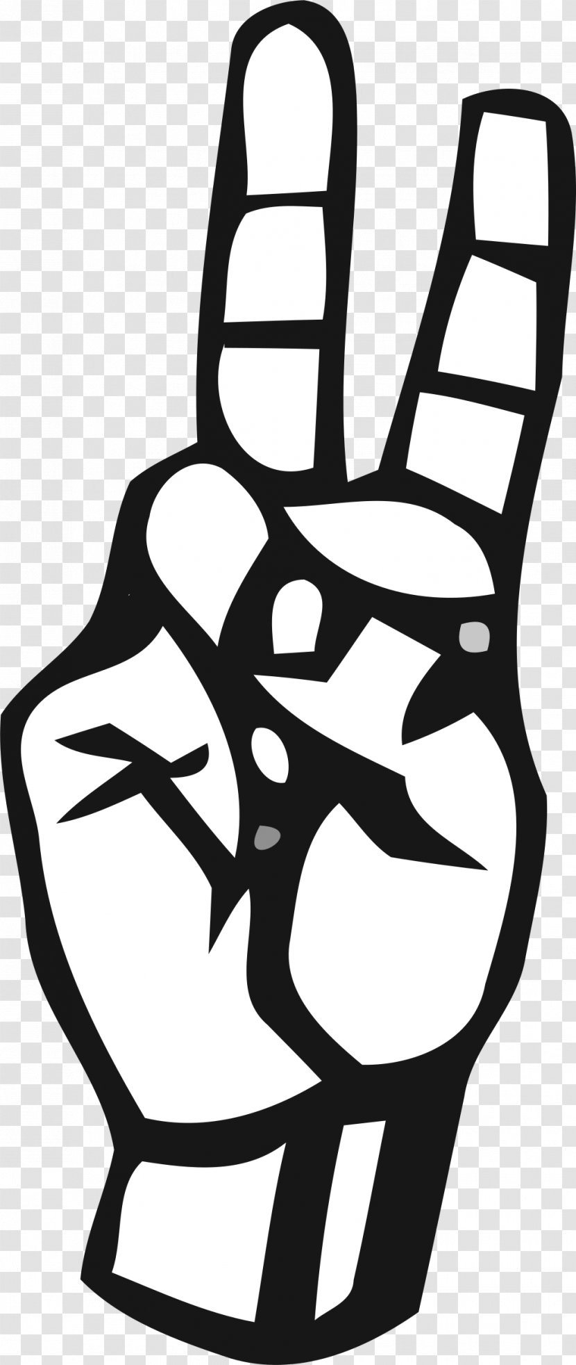 American Sign Language V British - Monochrome Photography - Symbol Transparent PNG